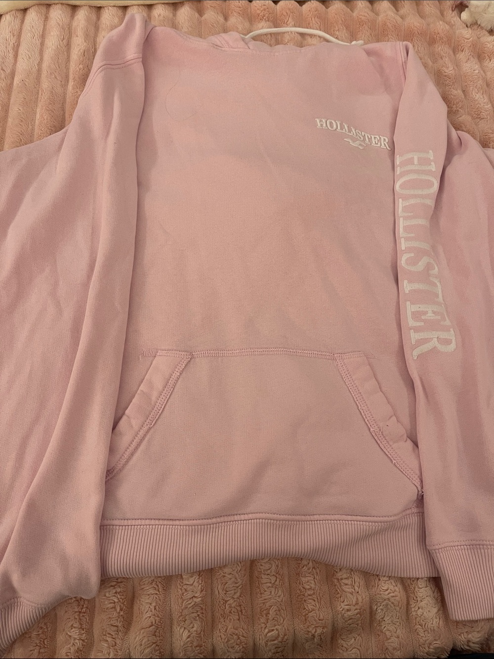 Hollister Light Pink Crewneck Sweatshirt with Sleeve Logo